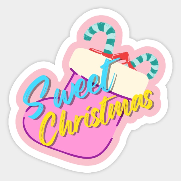 Retro Sweet Christmas and Pink sock Sticker by Yenz4289